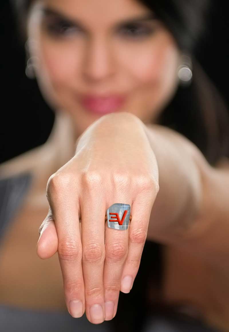 encryption crystal engagement ring