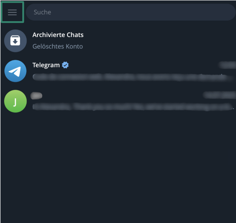 The Telegram desktop app menu icon.