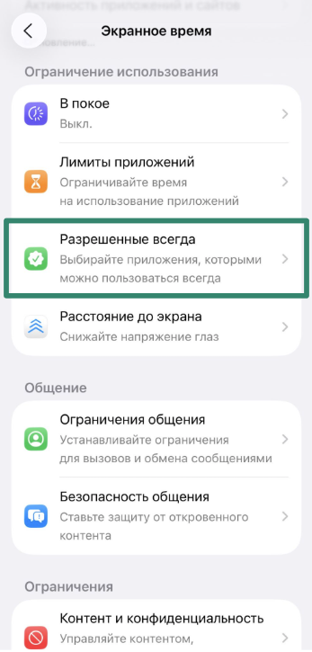 Always Allowed app list with plus and minus buttons.