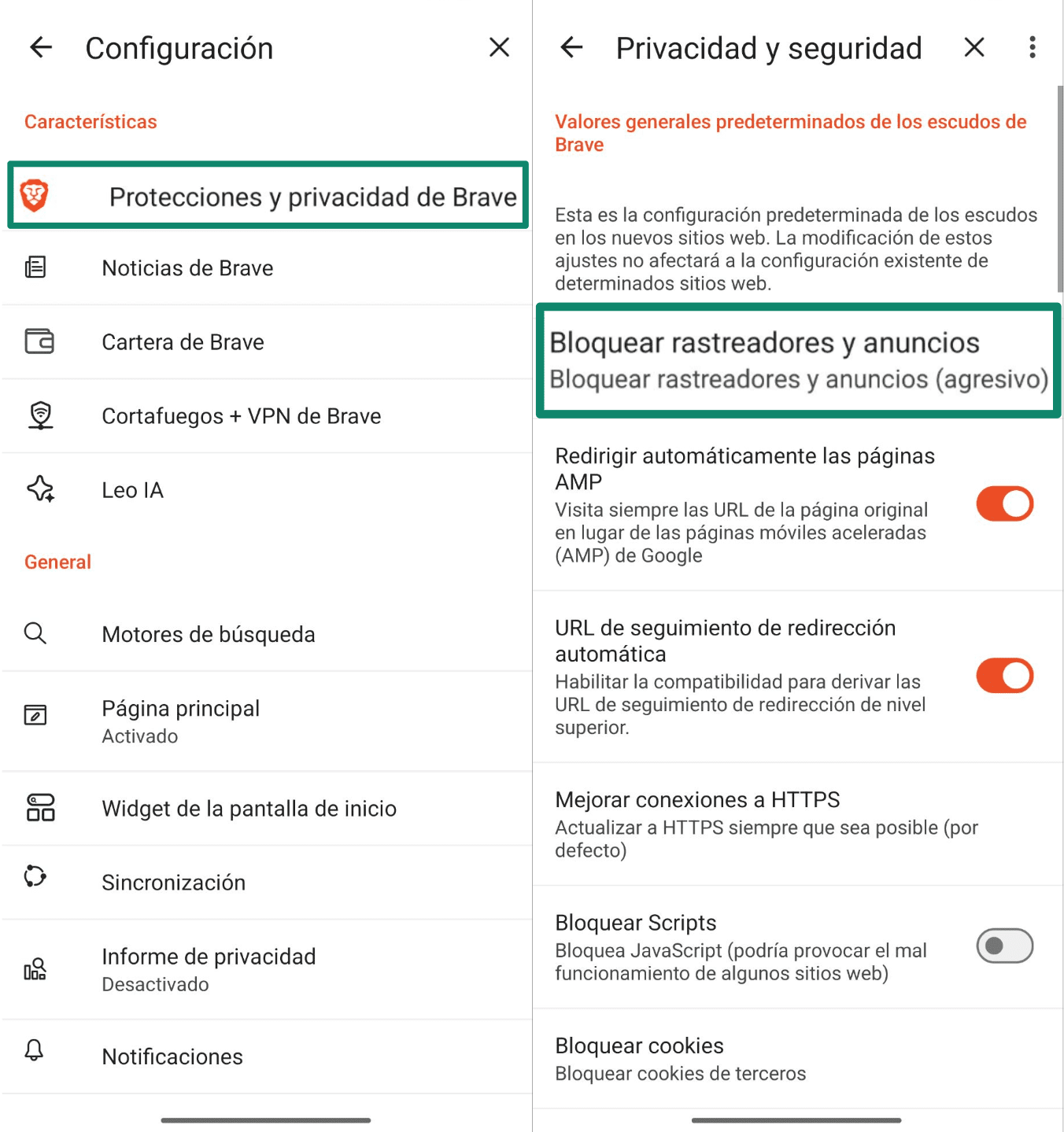 Block Trackers Ads Are Turned On Es