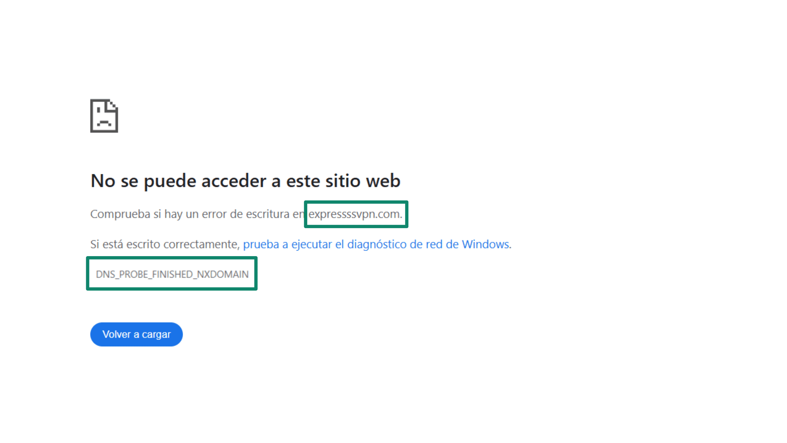 Dns Nxdomain Error Es