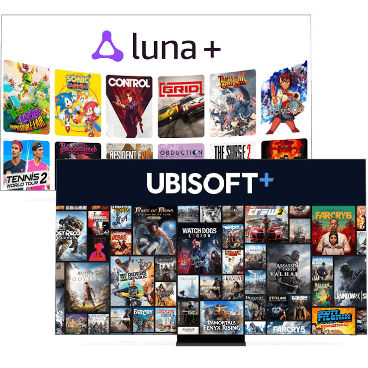 Kênh chơi game Amazon Luna+ và Ubisoft+.