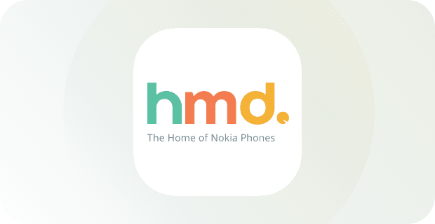HMD Global logo op een witte achtergrond