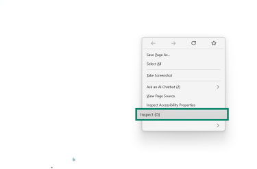 Firefox's Inspect menu option.