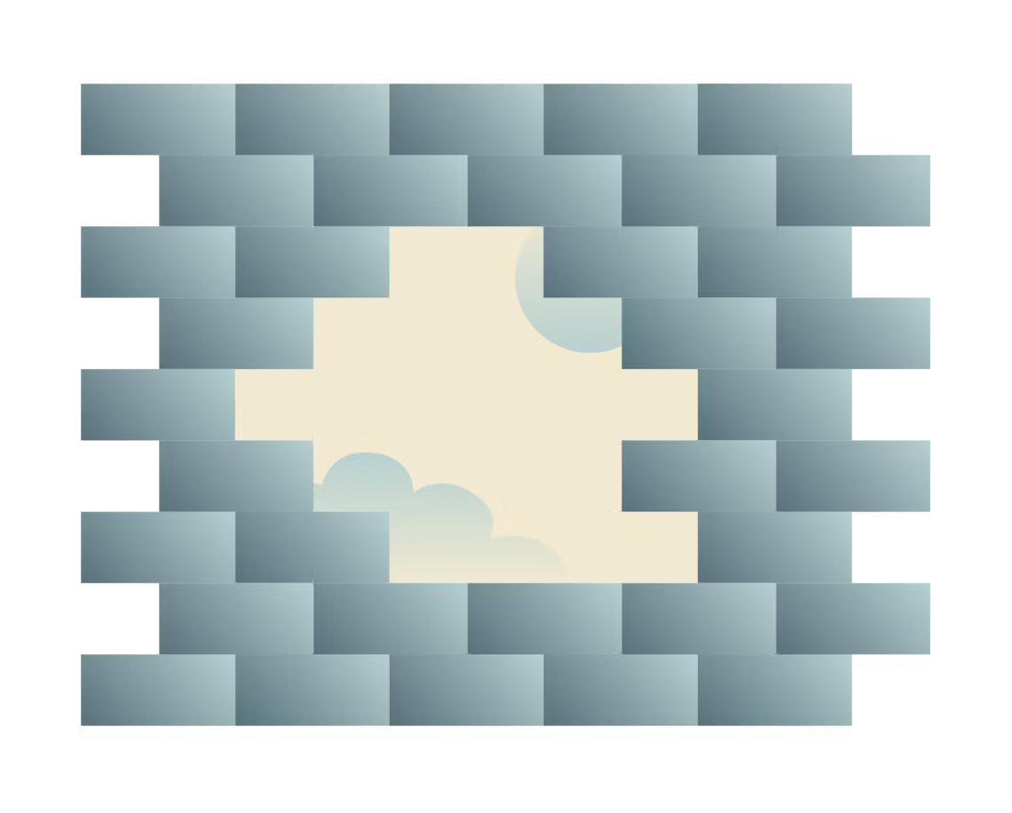 Bakstenen muur met een opening.