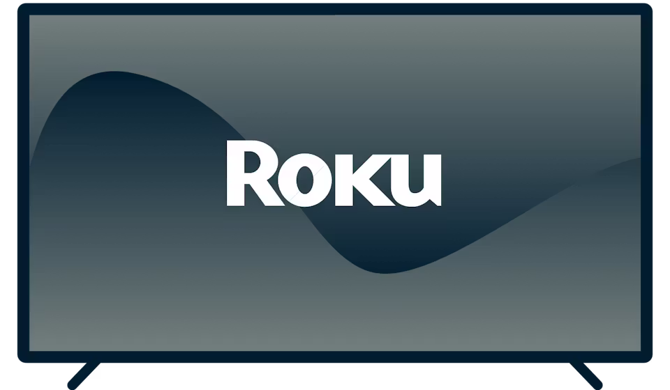 Logo Roku na telewizorze.