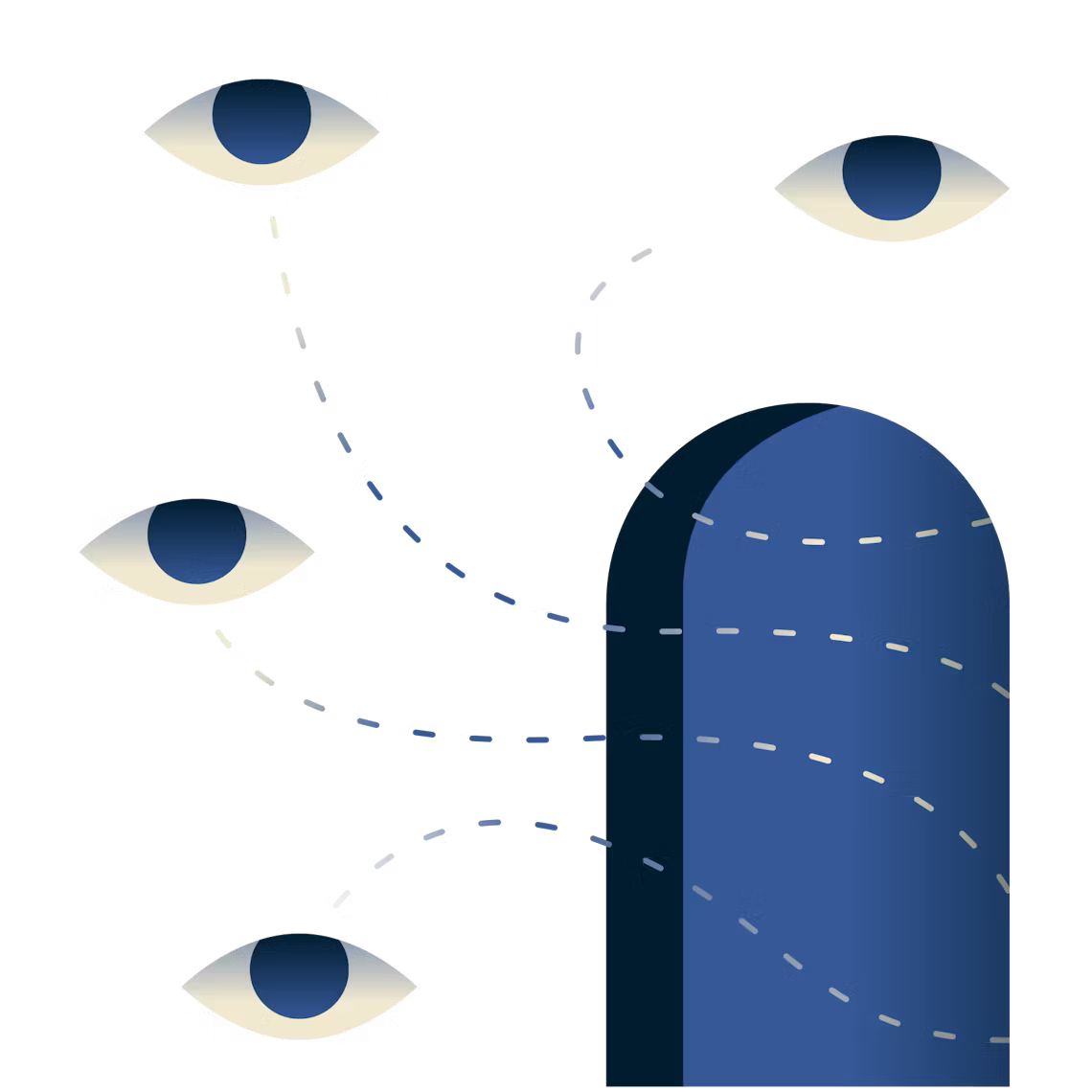 扉の向こうに見える目。