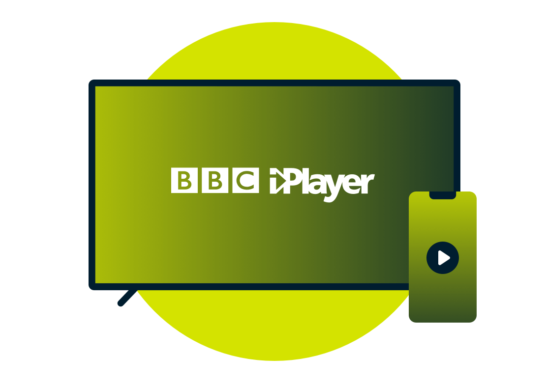 Ein Laptop und ein Telefon mit dem BBC iPlayer-Logo.