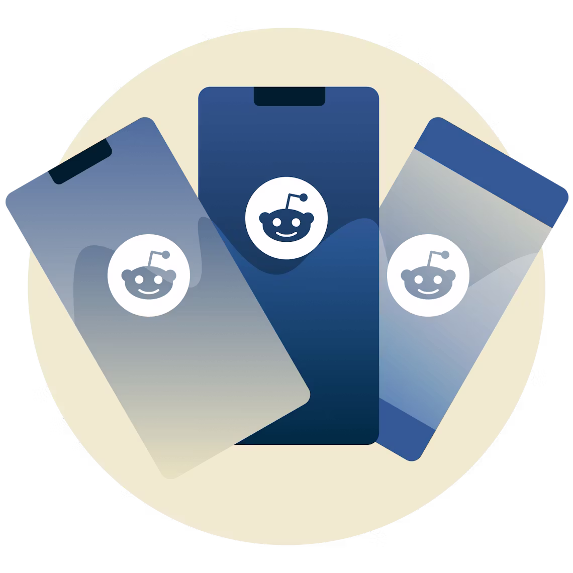 Reddit logo on mobile devices. 