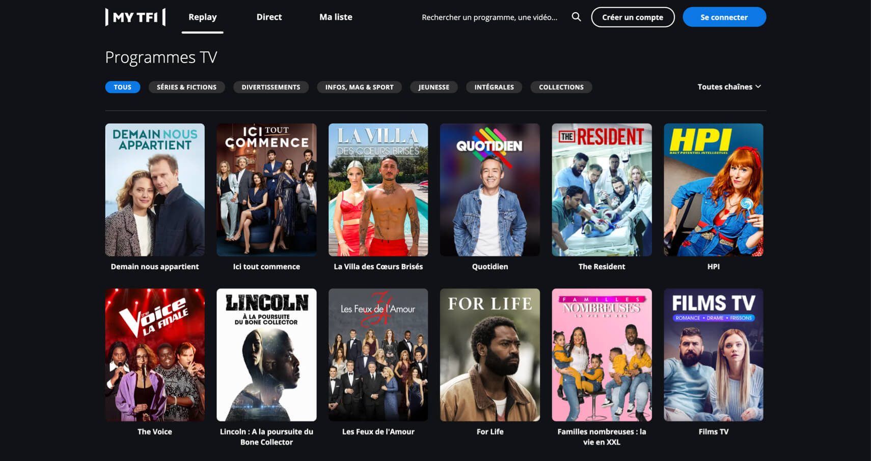 Capture d'écran de TF1