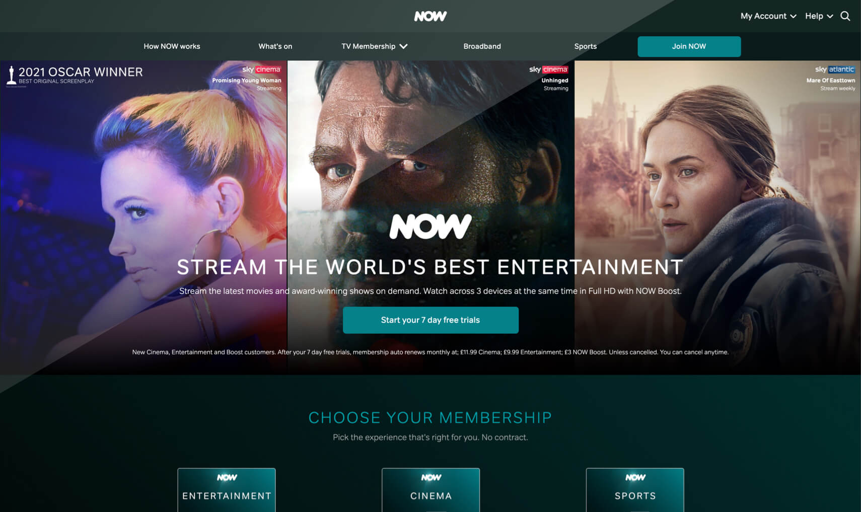 Capture d'écran de Now TV