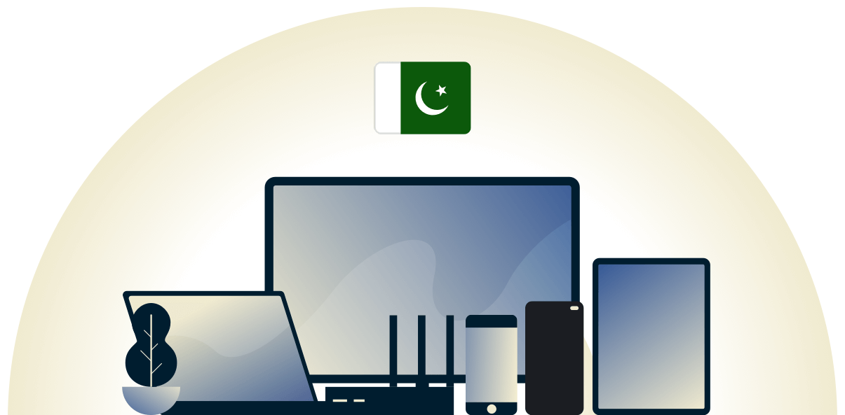 VPN pakistanais protégeant une variété de dispositifs.