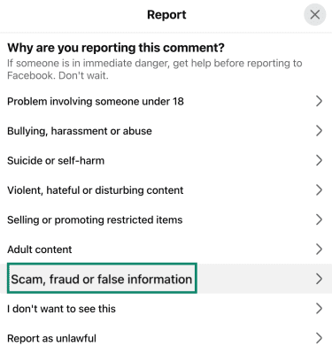 How to report content on Facebook.