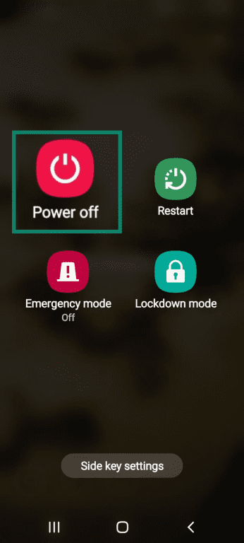Power off option on Android (Samsung).