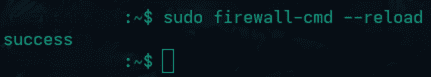 Reloading firewall configuration in Linux through terminal.