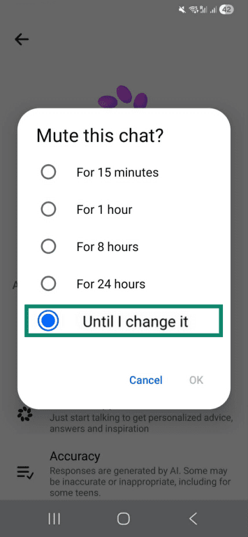 Chat muting options.