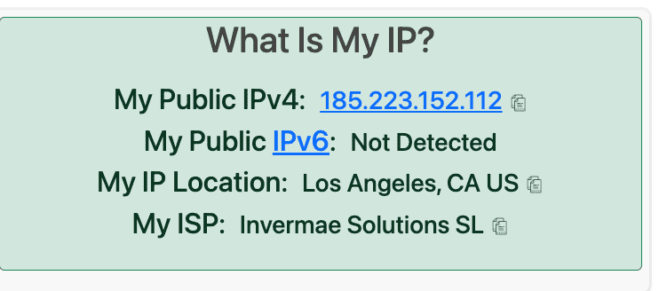 Screenshot: IP-Adresse- und Standort-Checker