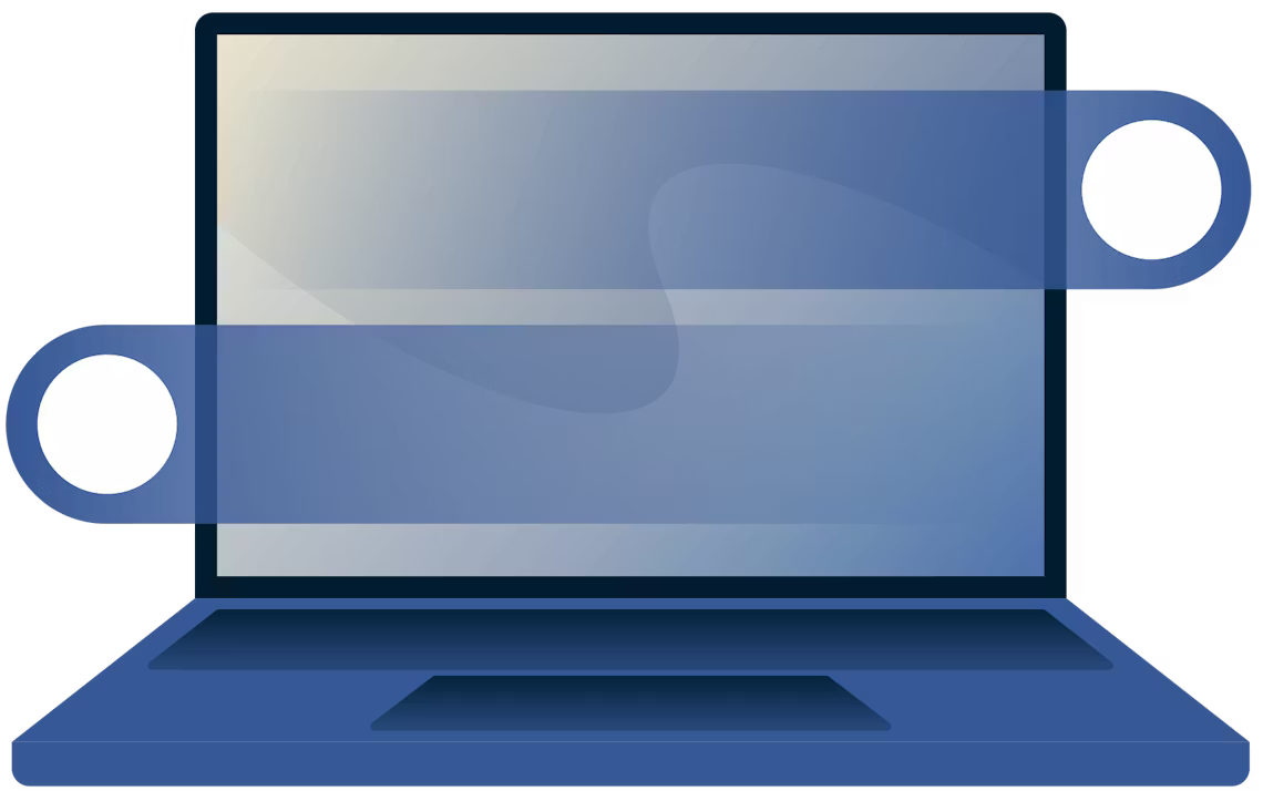 Sveip bevegelser som går over en bærbar PC